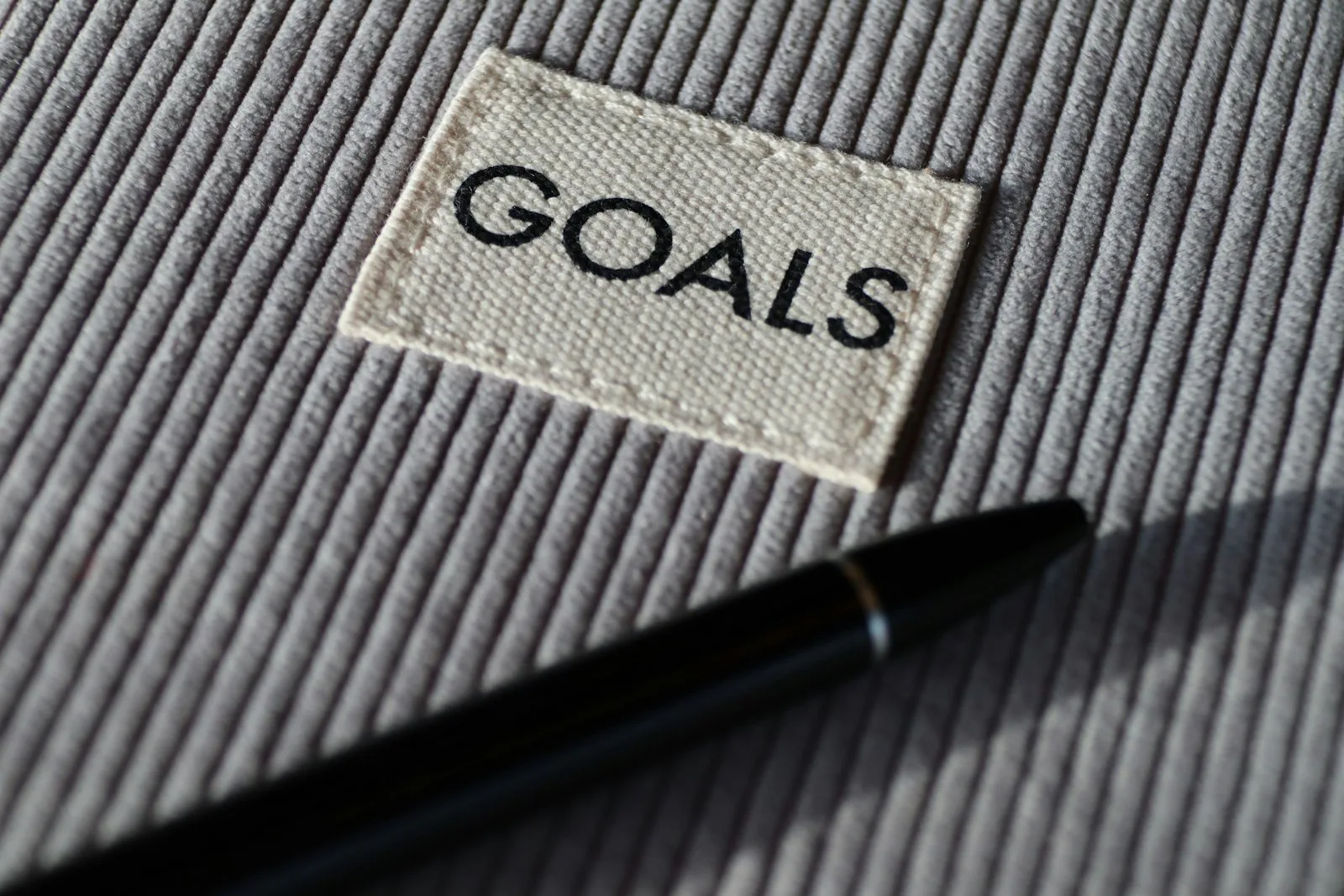 Image with the word “GOALS” imprinted over a clothing.