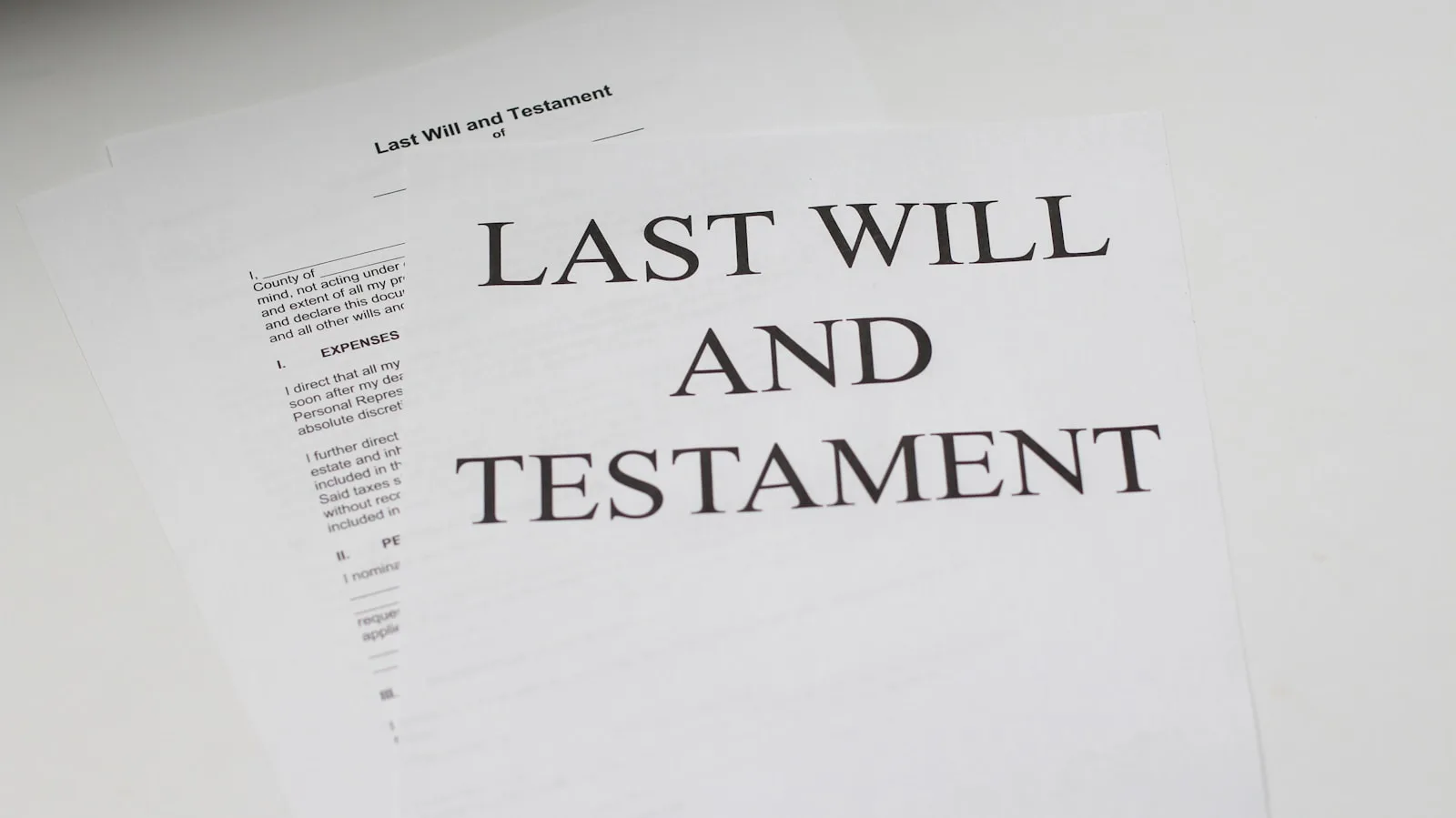 Image of a person’s “Last Will and Testament”