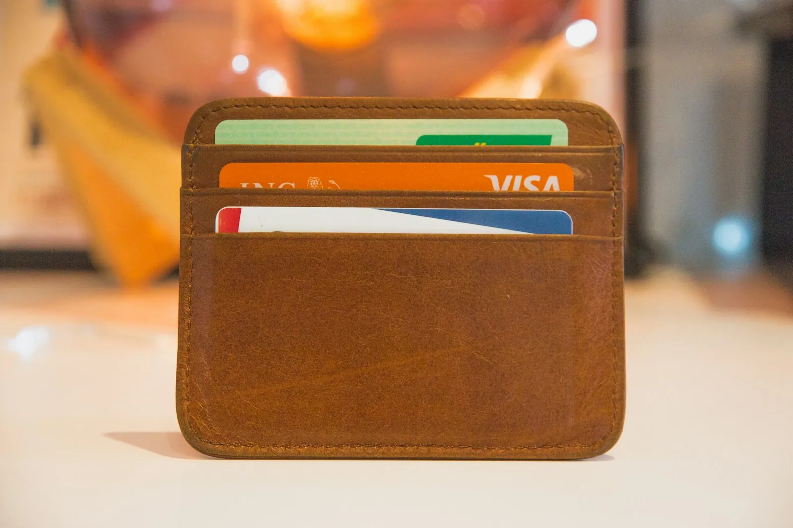 A wallet containing different kinds of credit card