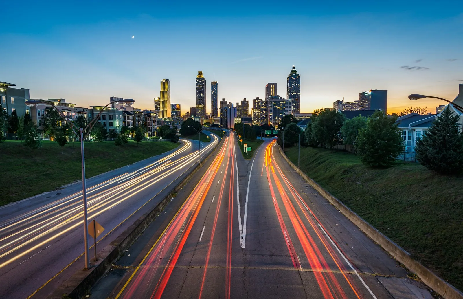 An image showing busy evening roads